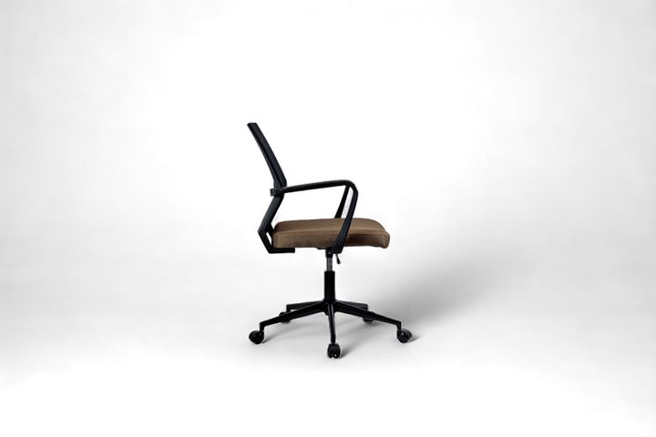 Mesh Bureaustoel, Met Metalen Poten, Koffie