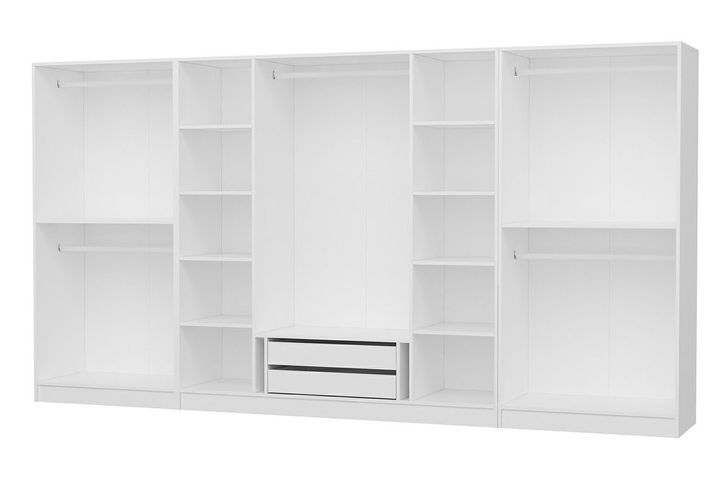 Medway Kledingkast met 8 Deuren en 2 Lades, Wit