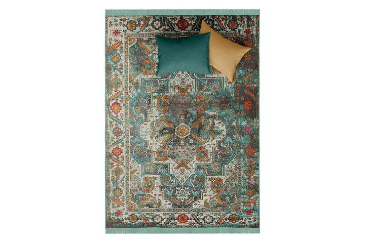 Nakka Tika Machinetapijt, 120x180 cm, Turkoois
