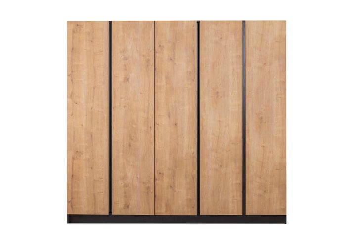 Panna Soft Kledingkast met 5 Deuren, Walnoot en Antraciet