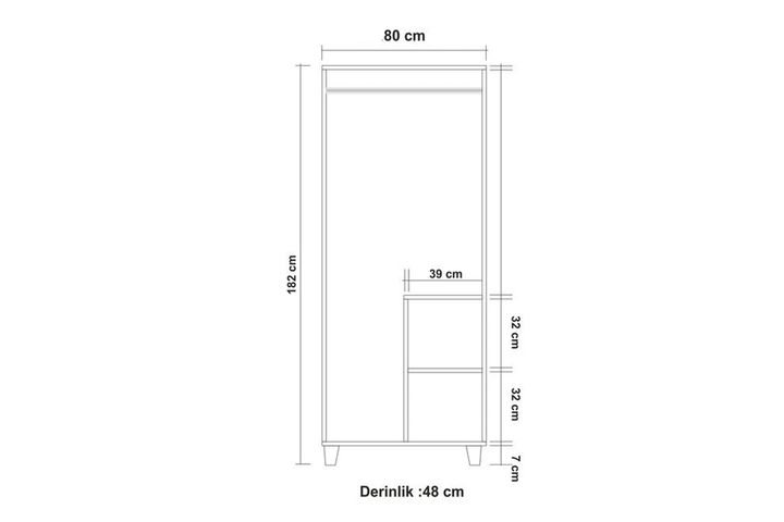 Victoria 2 Door Wardrobe, Oak