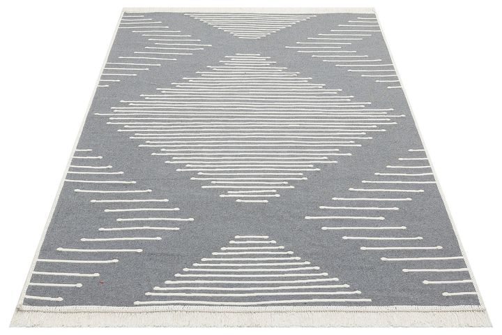 Togi Dubbelzijdige Kelim, 120x180 cm, Grijs, 15