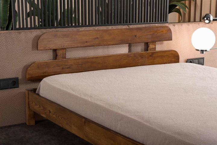 Alpie Double Bed, 140 x 190 cm, Walnut