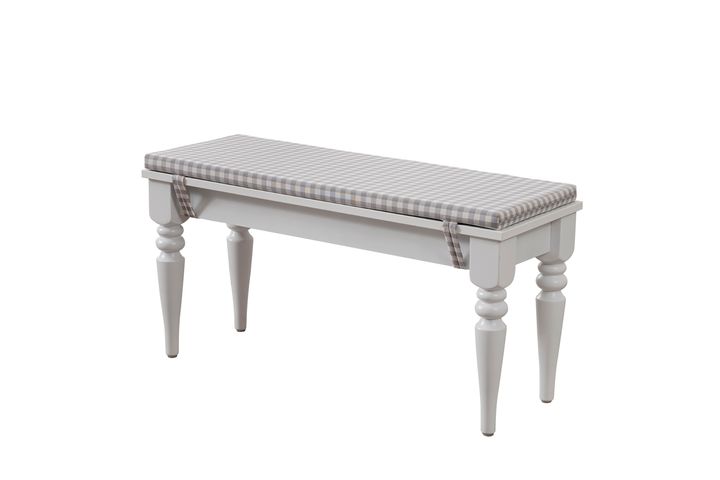 White Eettafelset met Bank, 110x70 cm