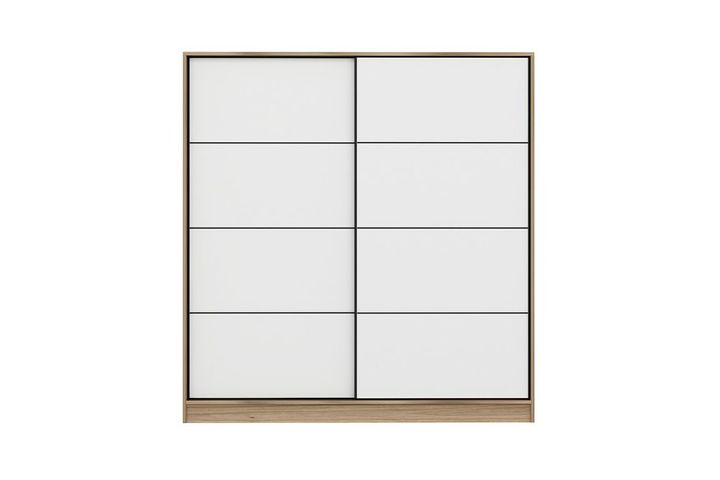 Medway Kledingkast met Schuifdeuren 180 cm, Walnoot en Wit