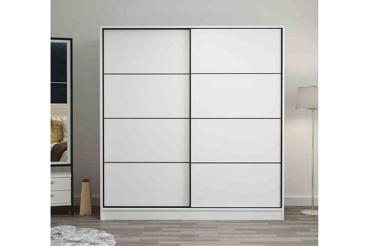 Medway Kledingkast met Schuifdeuren, 180 cm, Wit