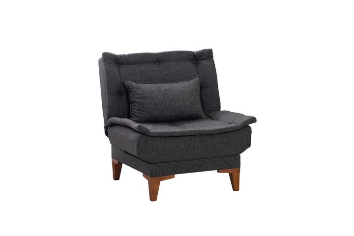 Kelly Fauteuil In Linnen Stof, Antracietgrijs