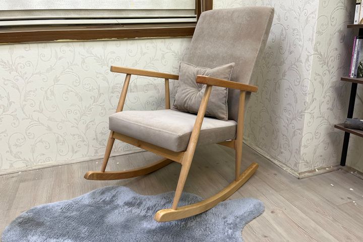 Asedia Trend Schommelstoel, Beige & Natuurlijke Kleur