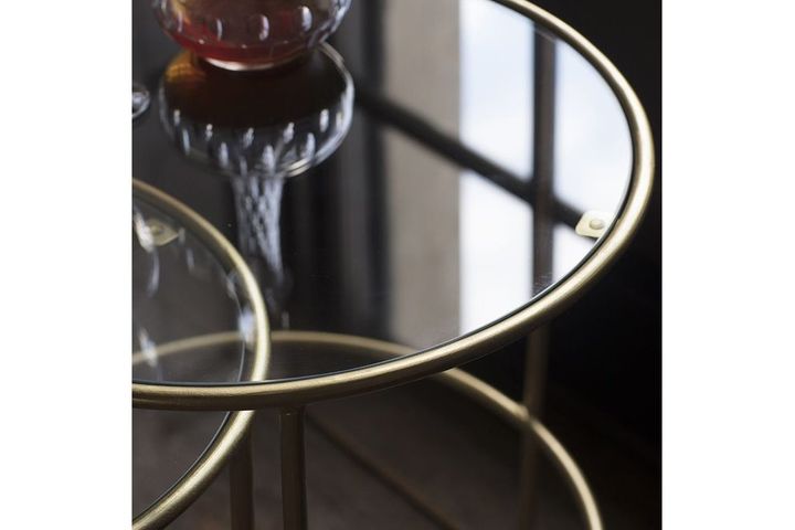 Nesting Metalen Bijzettafeltje, Goud