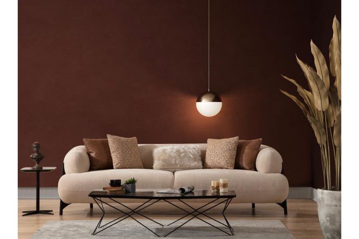 Ares 3-Zitsbank, Creme (Kleurkeuze Stof In Showroom)