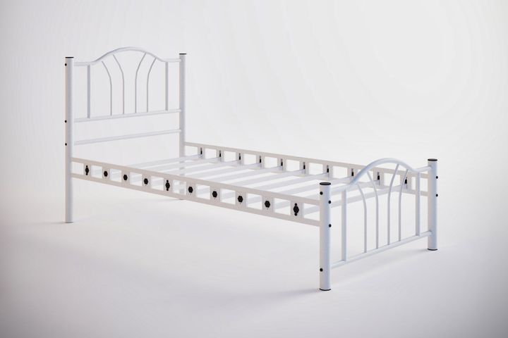 Bella Metalen Bedframe, 100x200 cm, Wit