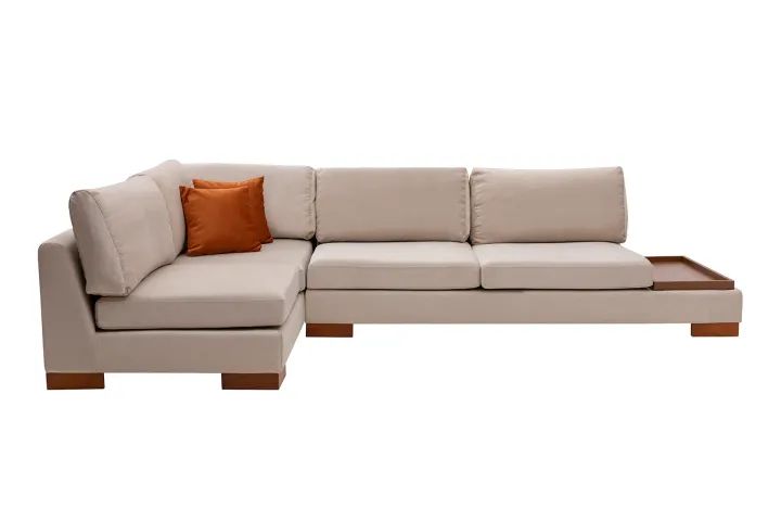 Tulip Hoekbank Links, Ecru (Zonder pouf)