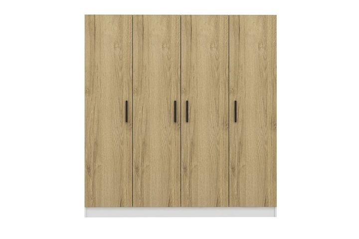 Medway Itz Kledingkast met 4 Deuren en 2 Lades, 190 cm, Walnoot