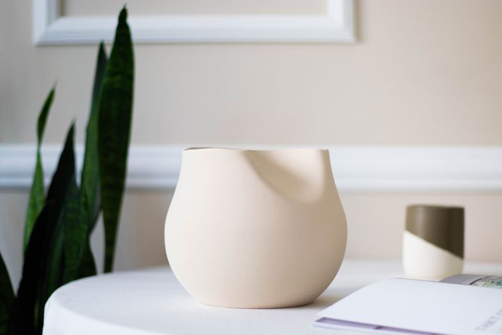 Oslo Ceramic Vase, Ecru