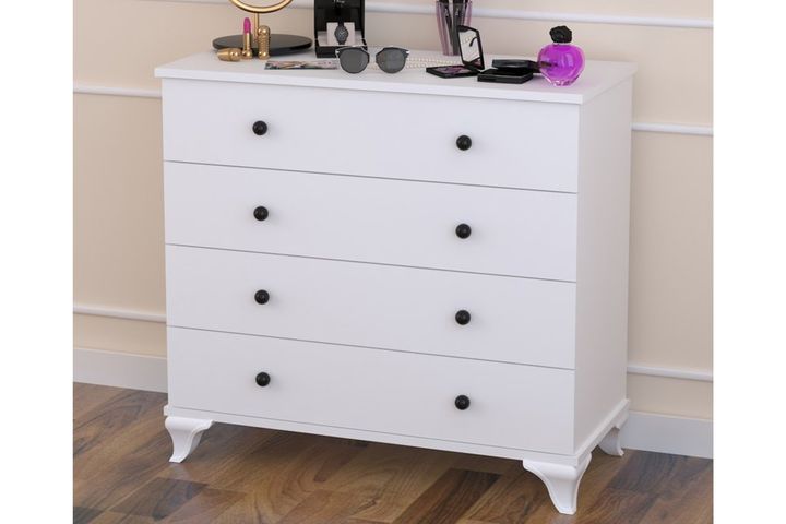 Linette Ladekast met 4 Lades, Wit