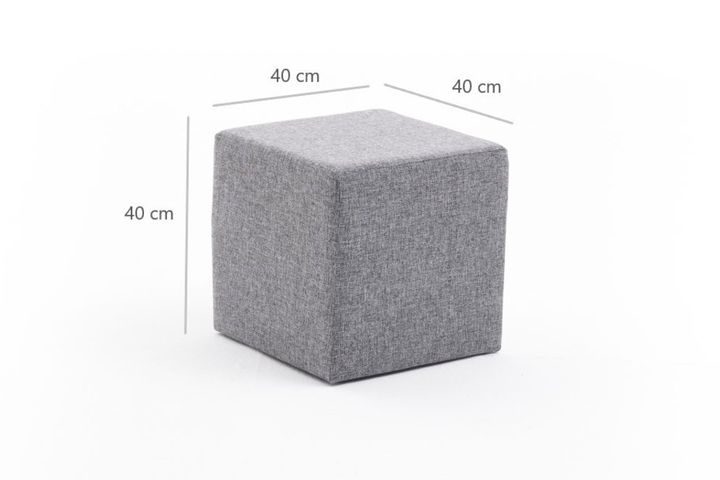 Hexa Vierkante Poef, Grijs