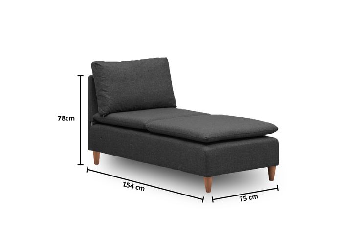Pafu Lungo Chaise Longue, Donkergrijs