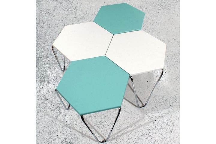 Midi Pyramide Zettafelset, Turkoois & Wit