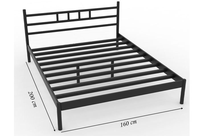 Diego Bedframe, 160x200 cm, Zwart