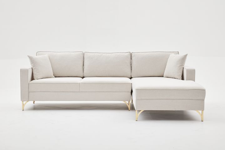 Berlin Hoekbank Rechts, Creme&Gold
