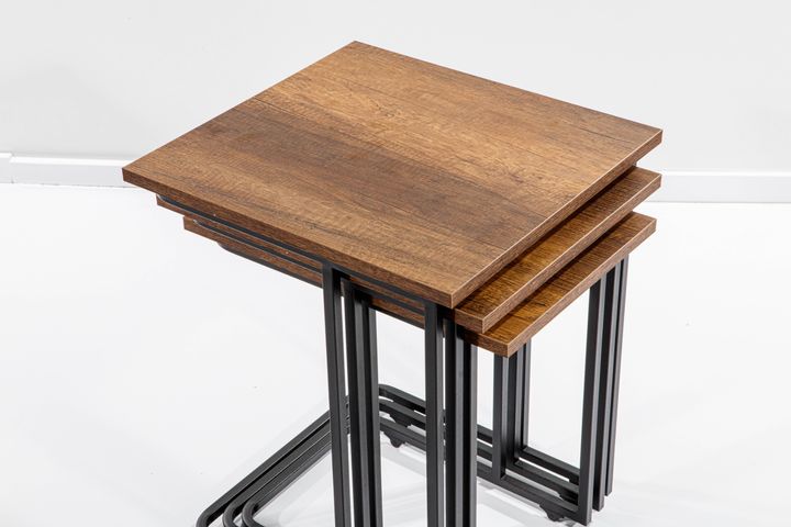 Mono C-Vormige Zettafels, 3 Stuks, Bruin