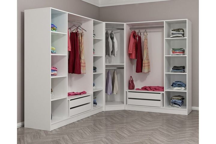 Medway Hoekkast met 8 Deuren en 4 Lades, Wit