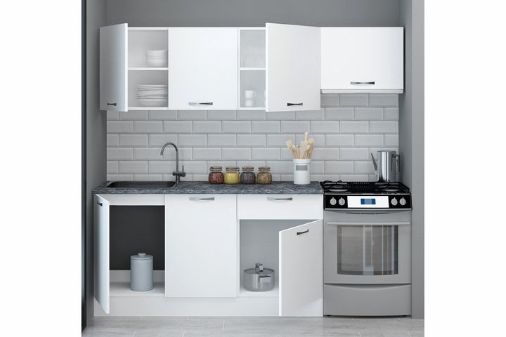 Volterra Keukenkast, 220 cm, Wit