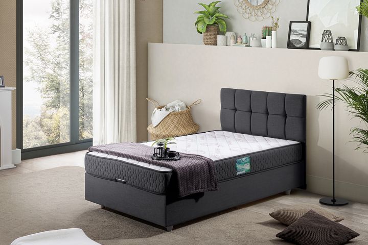 Paris Boxspringbed met Hoofdbord, 120x200 cm, Antraciet