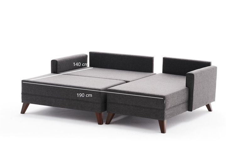 Bella Soft Mini Hoekbank Links, Antraciet