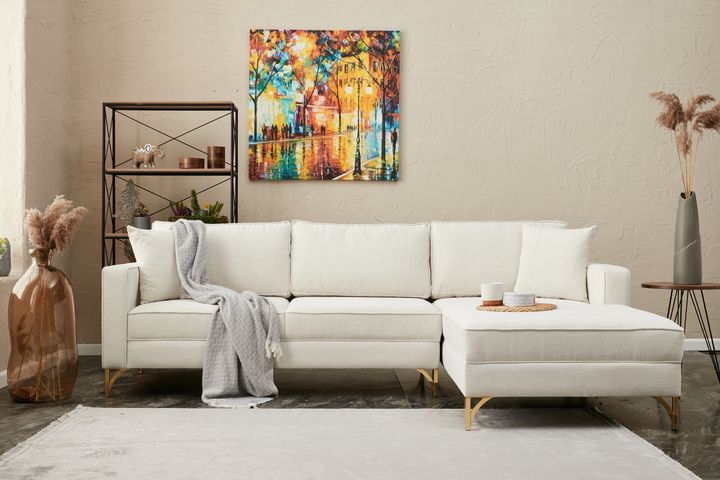 Berlin Hoekbank Rechts, Creme&Gold