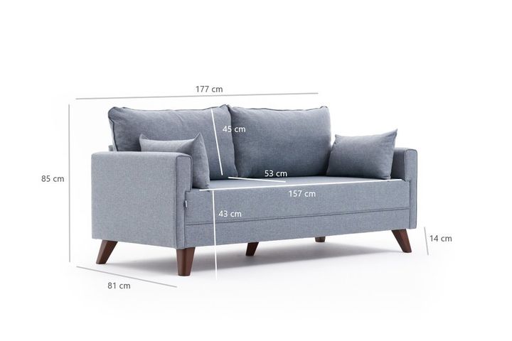 Bella Soft 2-Zitsbank, Blauw