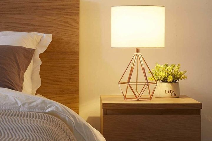 Diamond Tafellamp, Creme en Goud