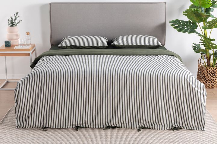 Luna Cosy Dubbelzijdige Beddengoedset, 3 Stuks, 200x220 cm, Kaki