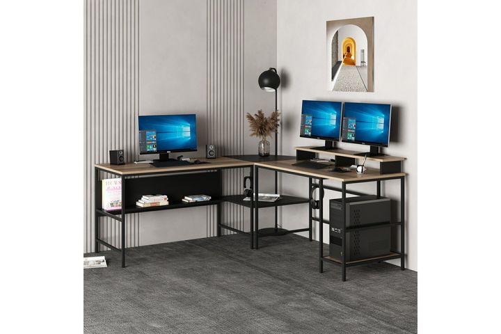 Medway Greta Corner Study Desk, Black