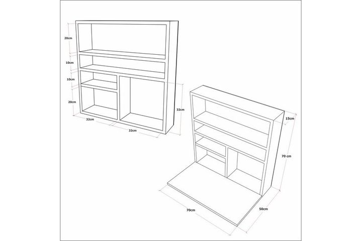 Folding Study Desk, Grey