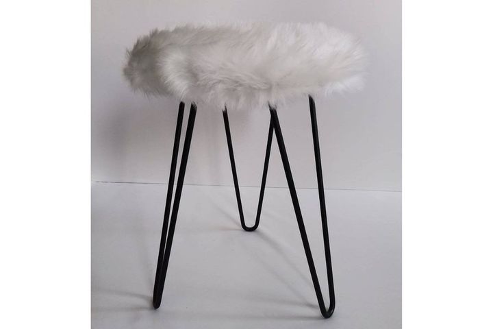 Impala Pluche Poef, Wit