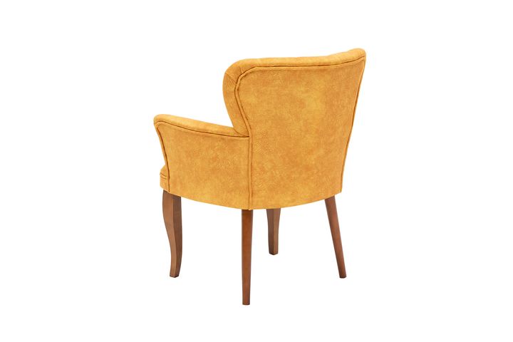 Armens Sessel mit Braunen Beinen, Gelb