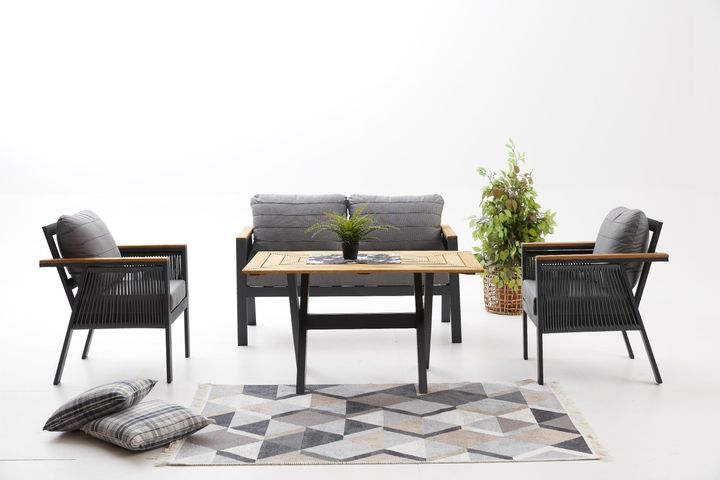 Capella Dubbele Tuinloungeset, Antraciet