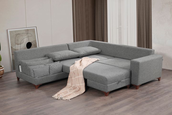 Masse Hoekbank Links, Grijs