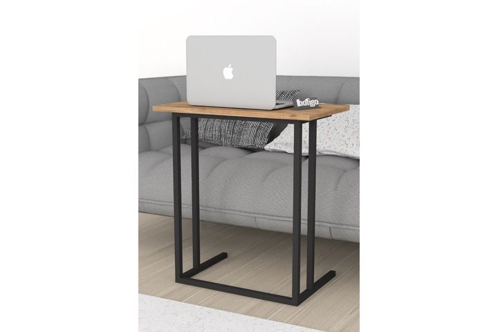 Mercia Laptop Cart, Walnut & Black