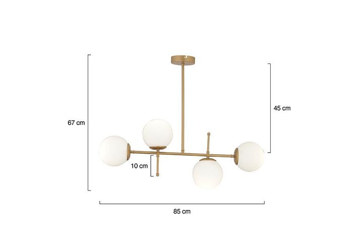 Apliqa Gael Hanglamp met 4 Lampjes, Mat Goud
