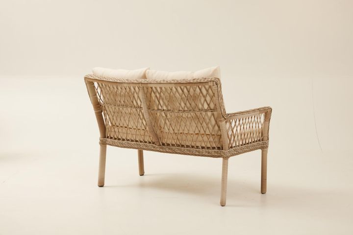 Pirus Rattan 2+1+1 Tuinloungeset, Beige