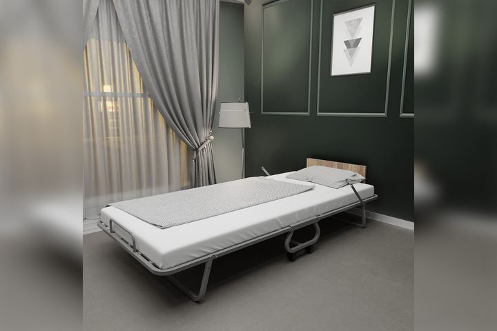 Sigma Single Folding Bed, 90 x 190 cm, Grey
