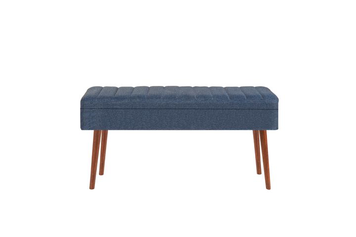 Vina Stoffen Bank Met Opberg Ruimte, Walnoot Marineblauw 1048