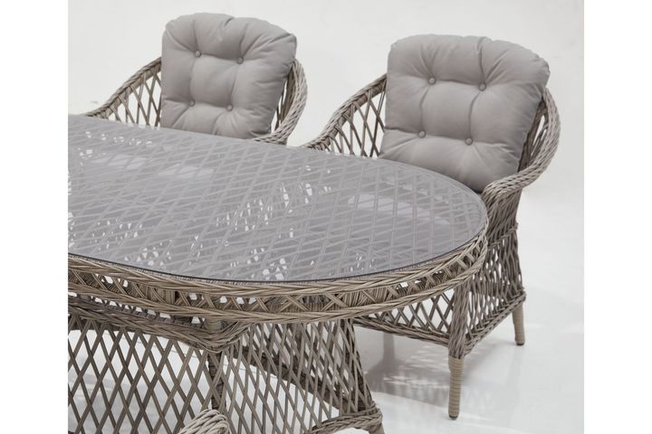 Lily Rattan Garden Furniture Set, Grey