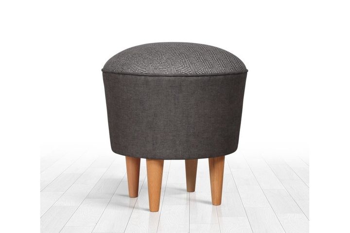 Sandy Poef met Houten Poten, Grijs