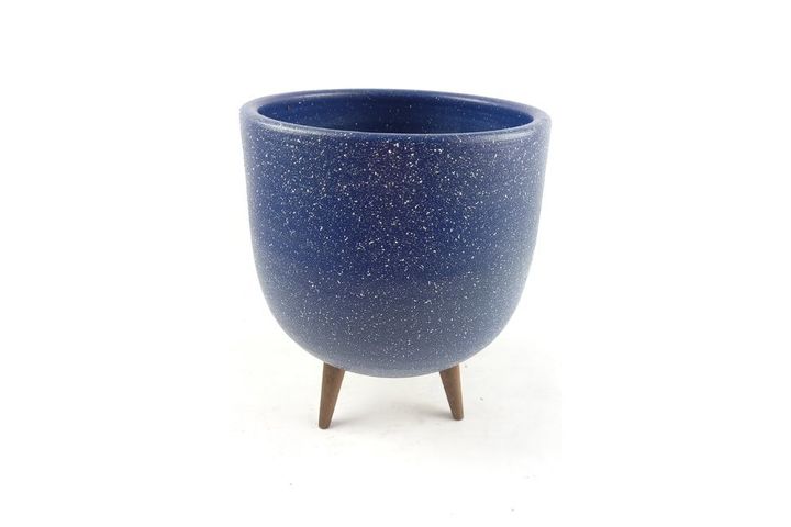 Earthenware Dotted Plant Pot, Navy
