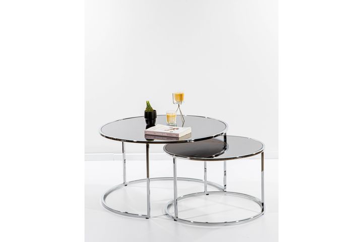 Circles Salontafel, Rookgrijs en Chroom