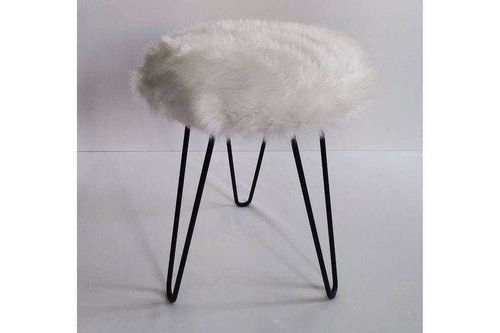 Impala Pluche Poef, Wit