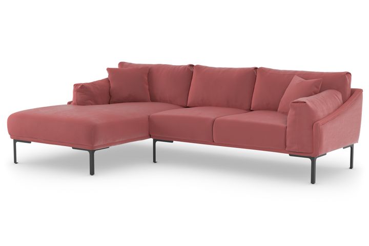 Leo Corner Sofa Left Chaise, Dusty Pink